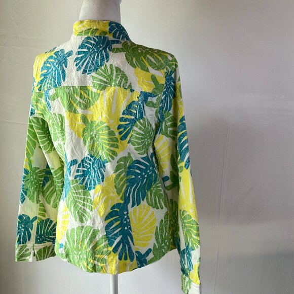 🌴Mahtani  Sz M Artistic Embroidered Moto Jacket - Edgy & Unique -Pop of Color🌴 - Picture 12 of 12